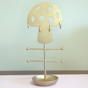 Gold Mushroom Jewelry Holder